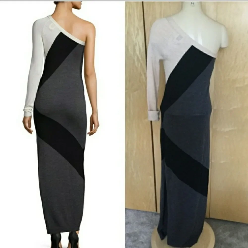 Haute Hippie 1 Sleeve Colorblock Gown ,Bufheather - Picture 7 of 8